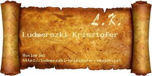 Ludmerszki Krisztofer névjegykártya